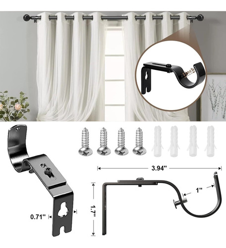 Soporte De Cortineros De Pared Juego De 4 Piezas Resistentes