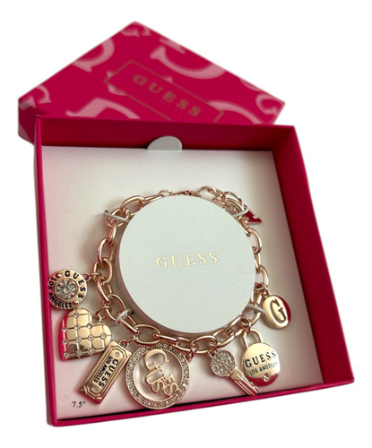 Pulsera Guess Rose Gold Charms G15679928 Dorado 18 Cm 19 Cm