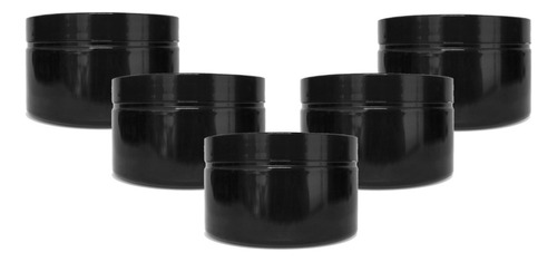 Tarro Negro Pomadera L 100 Ml Cosmetico Tapa Con Liner X 25