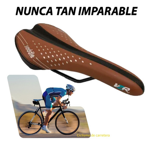 Imagen 6 de 7 de Asiento Ergonómico Para Bicicleta Vzr Cafe/negro