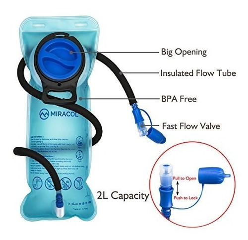 Imagen 4 de 6 de Mochila De Hidratación Miracol Con Cámara De Aire 2l - Paque