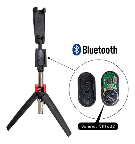 Imagem 6 de 8 de Tripé Celular Bastão Selfie Com Rotação Bluetooth Modelo Y11