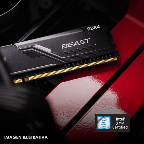 Memoria RAM Fury Beast DDR4 gamer color negro 8GB 1 Kingston KF432C16BB/8