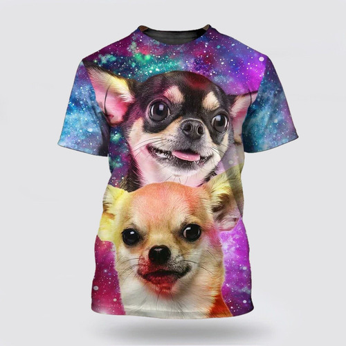 Playera Con Estampado Completo De Perro Chihuahua