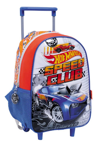 Mochila Hot Wheels Speed Club Con Carrito 12 Pulgadas Wabro