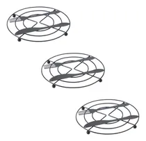 Comprar Set X 3 Posa Pava Metal Negro Posa Fuente Apoyo Mesa Redondo