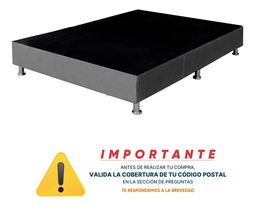 Base Cama Box De Madera Con Tapiz Matrimonial Recamara Lino