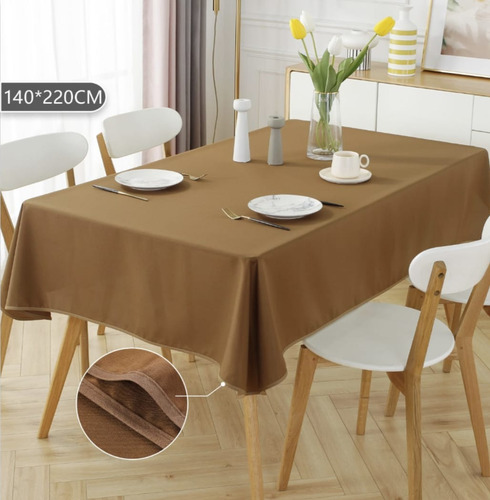 Mantel De Mesa Impermeable Liso Uní Color 140x220cm