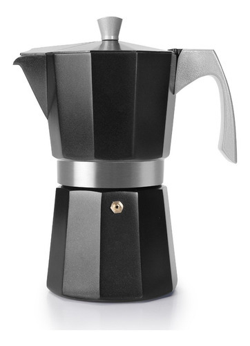 Cafetera Italiana Express Evva Aluminio Para 9 Tazas Ibili Color Negro