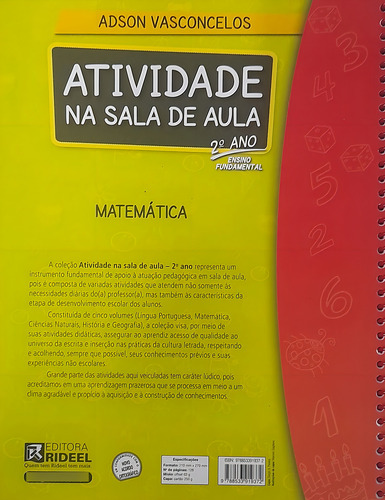 Livro Atividade Na Sala De Aula 2º Ano Ensino Fundamental - Matemática, De Adson Vasconcelos. Editora Rideel, Edição 1 Em Português, 2015