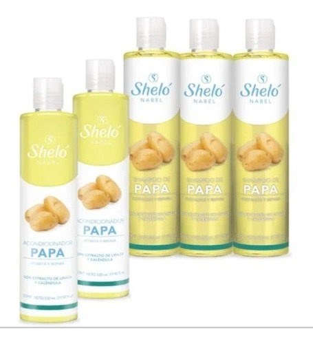 Shampoo Y  Acondicionador De Papa Shelo Nabel 5 Piezas