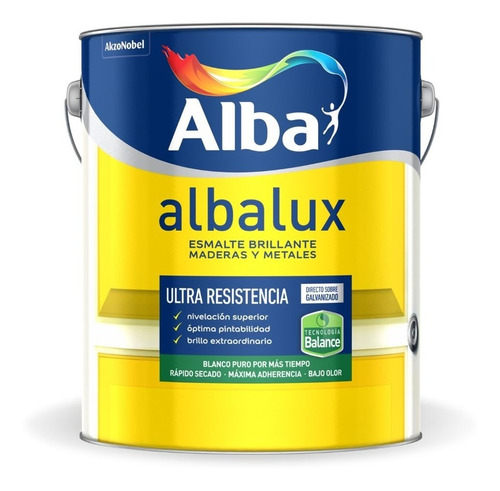 Albalux Balance Esmalte Al Agua Brillante Alba Blanco 4 Lts