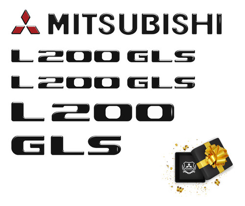 Kit Adesivos Mitsubishi L200 Pajero Gls Preto Resinado