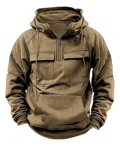 comprar Sudadera Tipo Cargo Táctica Con Cremallera Corta Para Hombre