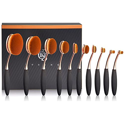 Makeup Brushes Set 10pcs Professional Oval Toothbrush Founda