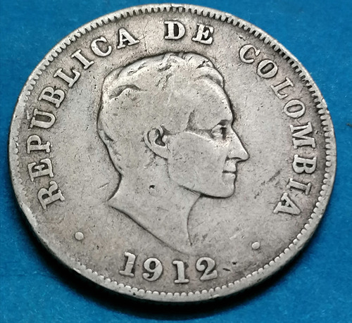 Colombia 50 Centavos 1912 Plata