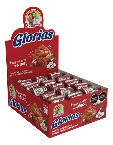 Glorias, Dulce De Leche Con Nuez.