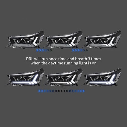 Faro Led Hilux Revo Led Headlight Drl Luz Dinámica