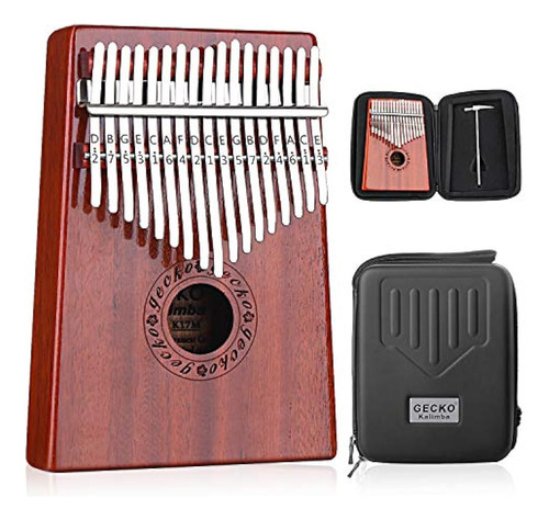 Gecko Kalimba Piano De Pulgar De 17 Teclas Con Caja Protecto