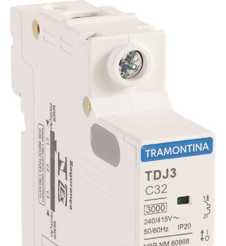 Minidisjuntor Monopolar Tdj3-1c32 1p 32a 3ka Tramontina