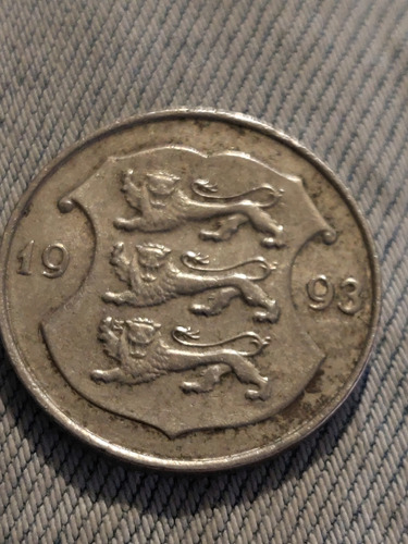 Moneda De Estonia 1 Corona Año 1993 Cobre Níquel Km#28