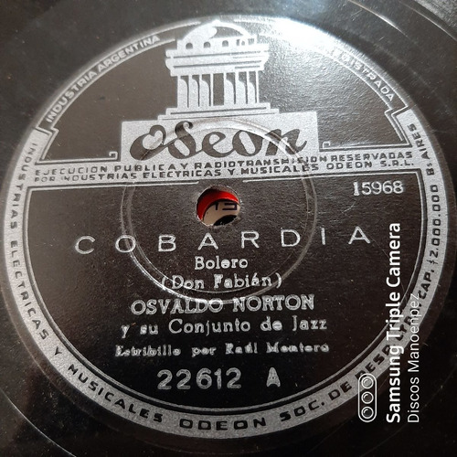 Pasta Osvaldo Norton Y Su Conj De Jazz Odeon C151