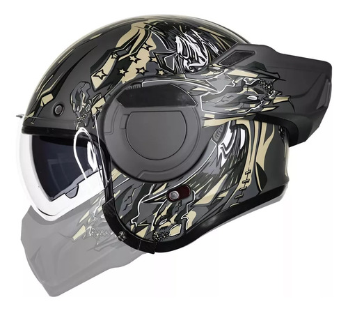 Casco Moto Modular Abatible 180° Ilm B707 Army Green Rider1