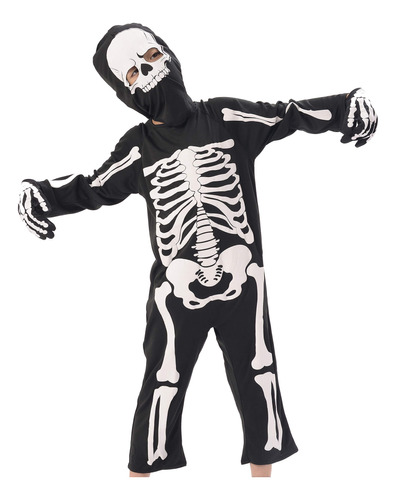 Disfraz De Esqueleto Para Nios, Traje Aterrador De Halloween