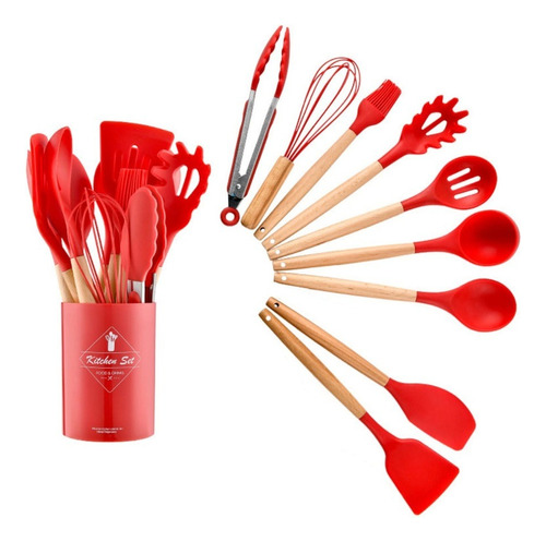 Set 10 Piezas Cocina Pinzas Cucharas Utensilios De Cocina 