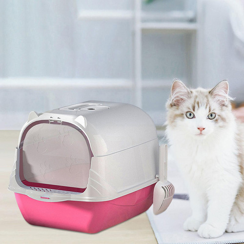 L Caja De Arena For Gatos Cerrada Y Cubierta Con Capucha,