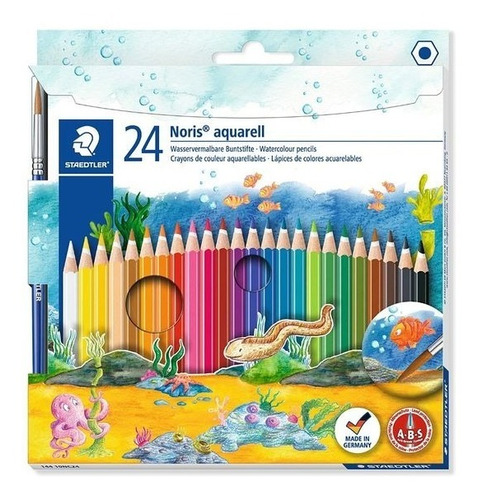 Caja Con 24 Lapices De Colores Staedtler Noris Acuarelables