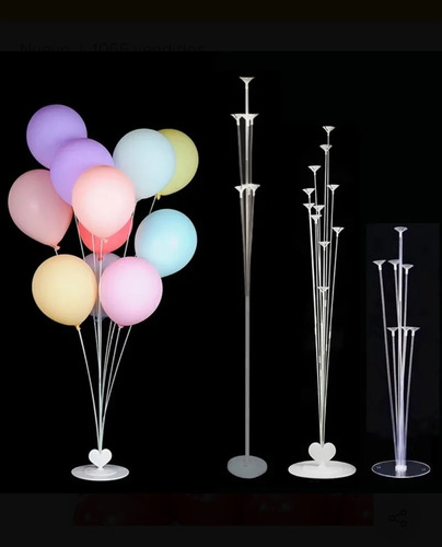 Imagen 5 de 10 de Soporte Para Globos 7 Varillas Con Base De Acrílico