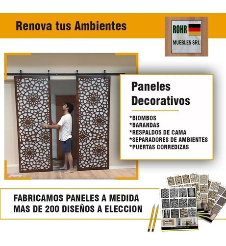 Imagen 6 de 8 de Panel Decorativo Biombo Separador De Ambiente Cayman