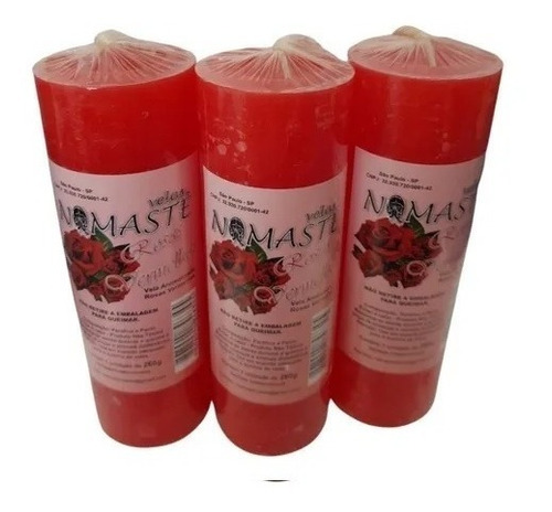 Vela Aromática De Rosa Vermelha - 260 Gr. Tipo 7 Dias