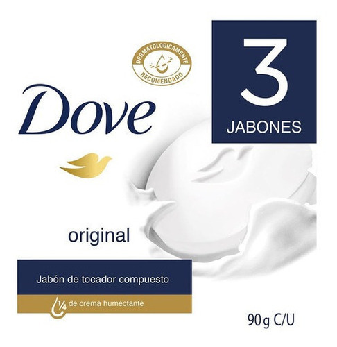 Jabon Dove Blanco Original 3und X 90g