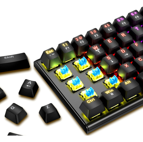 Teclados Colorful Gaming Wired 63 Mechanical Office Custom