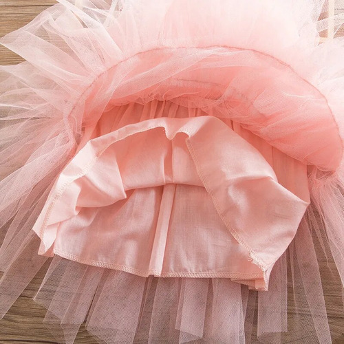 Vestido De Fiesta Para Niñas Con Encaje Y Tutu En Capas
