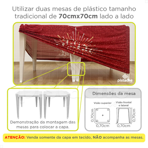 Capa Toalha De Mesa Xadrez Festa Junina Decoração Arraiá Tecido Sublimado Veste Fácil
