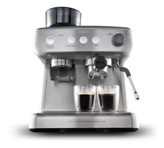  Cafetera Para Espresso Oster® 15 Bares,  Molino Integrado Color Gris 110V