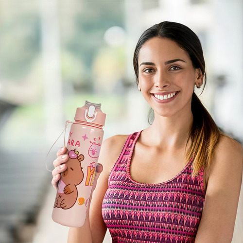 Ff Vaso Agua Deportivo Con Pajita Para Capibara, 2 Unidades