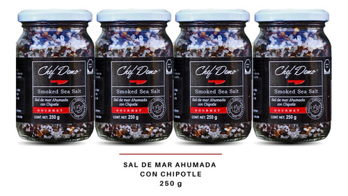 Chef Demo Sal De Mar Ahumada Con Chipotle (kit 4 Frascos)