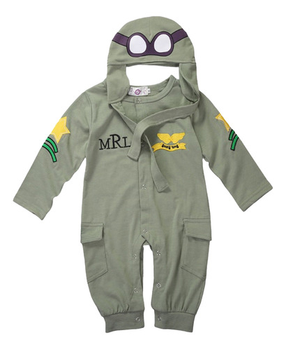 Fantasia Infantil Aviador Piloto Das Forças Armadas Bebê 