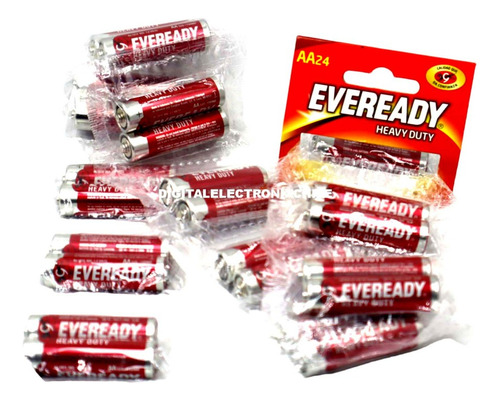 Pack Eveready Doble Aa Heavy Duty 1.5v Tira De 24 Unidades