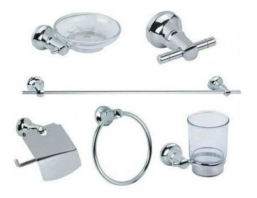 Kit Accesorio Set Baño 6 Piezas Metalico - Sas