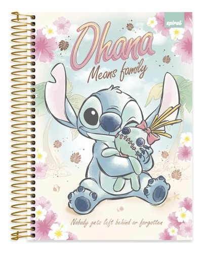 Caderno Universitário Capa Dura 10X1 160 Folhas Disney Stitch