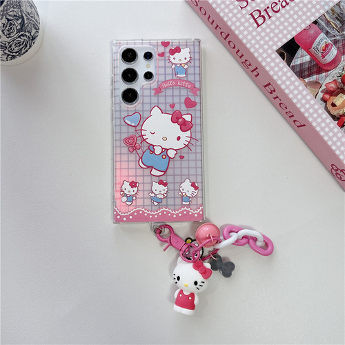 Rosa Hello Kitty S22/s23/s24 Serie Protector De Teléfono