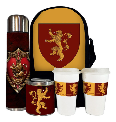 Juego De Te Cafe Got Lannister Set Cuero Completo Cafetero