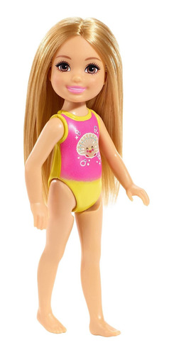 Barbie Club Chelsea Beach Doll, 6.0 in, Rosa Y Amarillo Se.