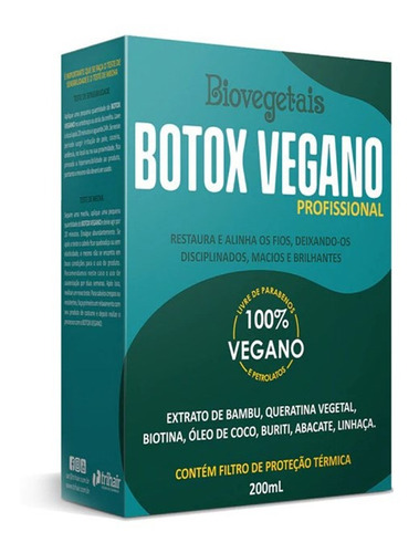 Botox Vegano Restaura E Alinha Os Fios  200ml  Biovegetais