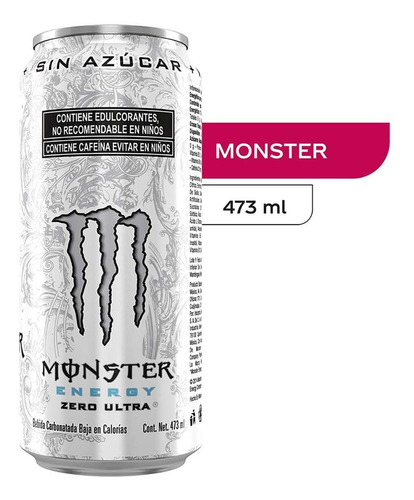 Imagen 1 de 1 de Bebida Energizante Monster Zero 473 Ml